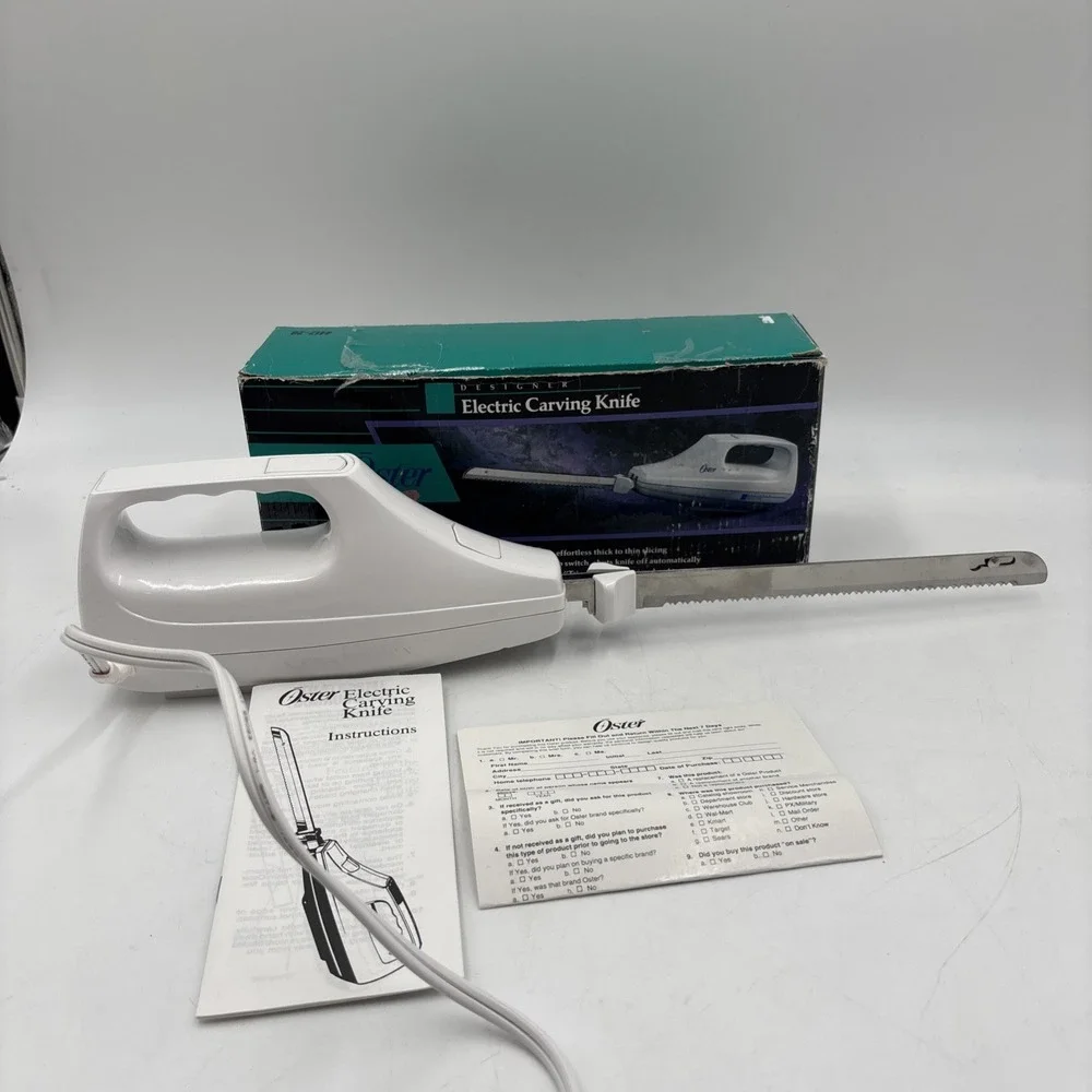 VTG 80s 90s Oster Designer Electric Carving Knife 4412-20 Kitchen Appliance Tool